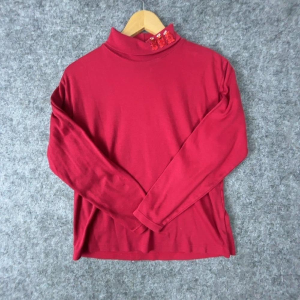 Vintage Sesame Street Turtleneck Womens Large Red Elmo Embroidered Blitzz Intl
